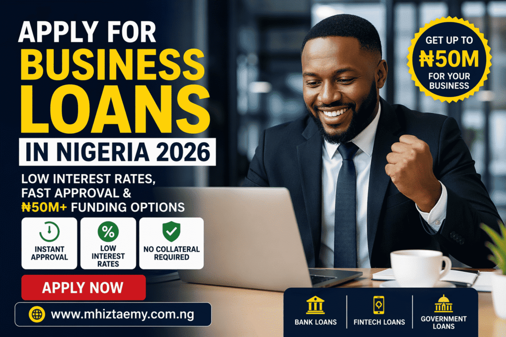 Nigerian entrepreneur applying for low interest business loan online