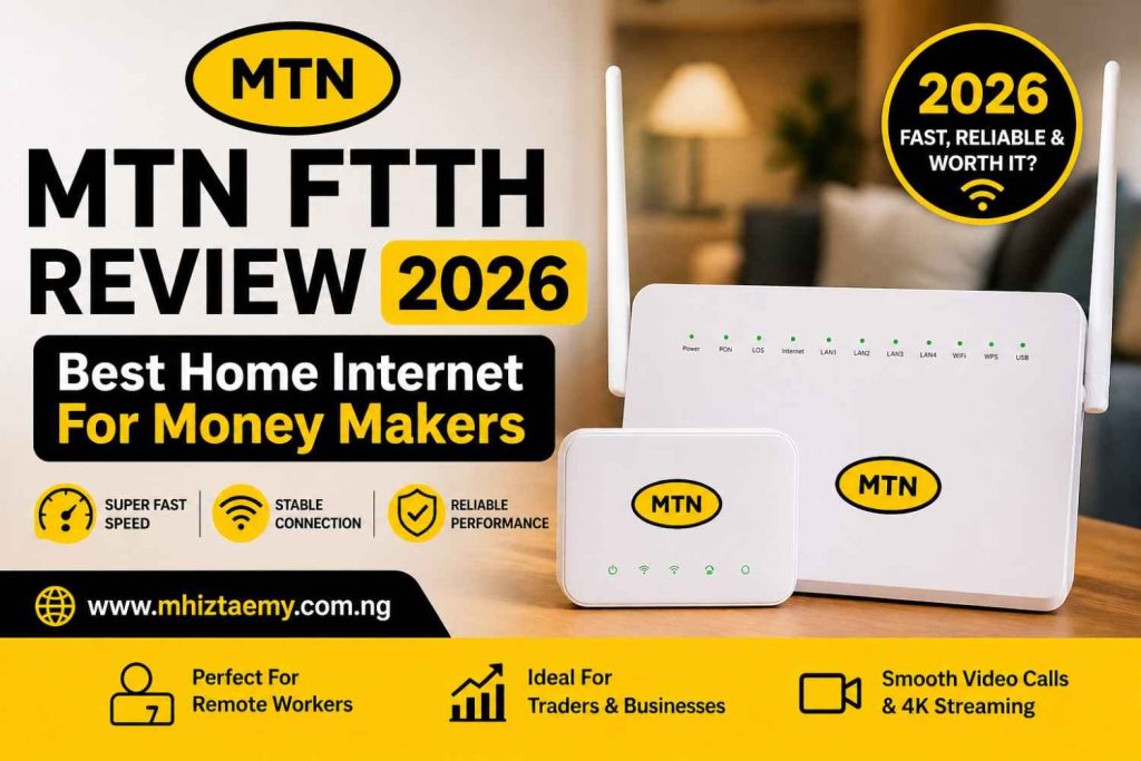 MTN FTTH routers featured image showing fast home internet setup for business users and remote workers in Nigeria